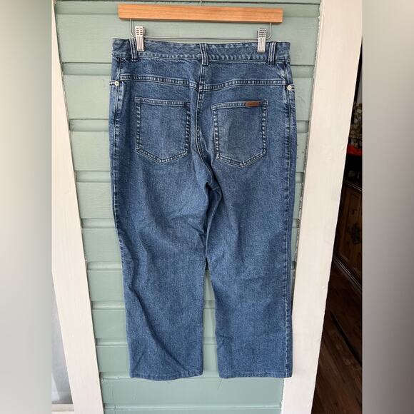 Pendleton straight leg cropped jeans high rise stretchy comfortable size 8 fall - Picture 5 of 11